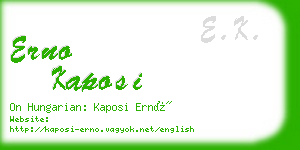 erno kaposi business card